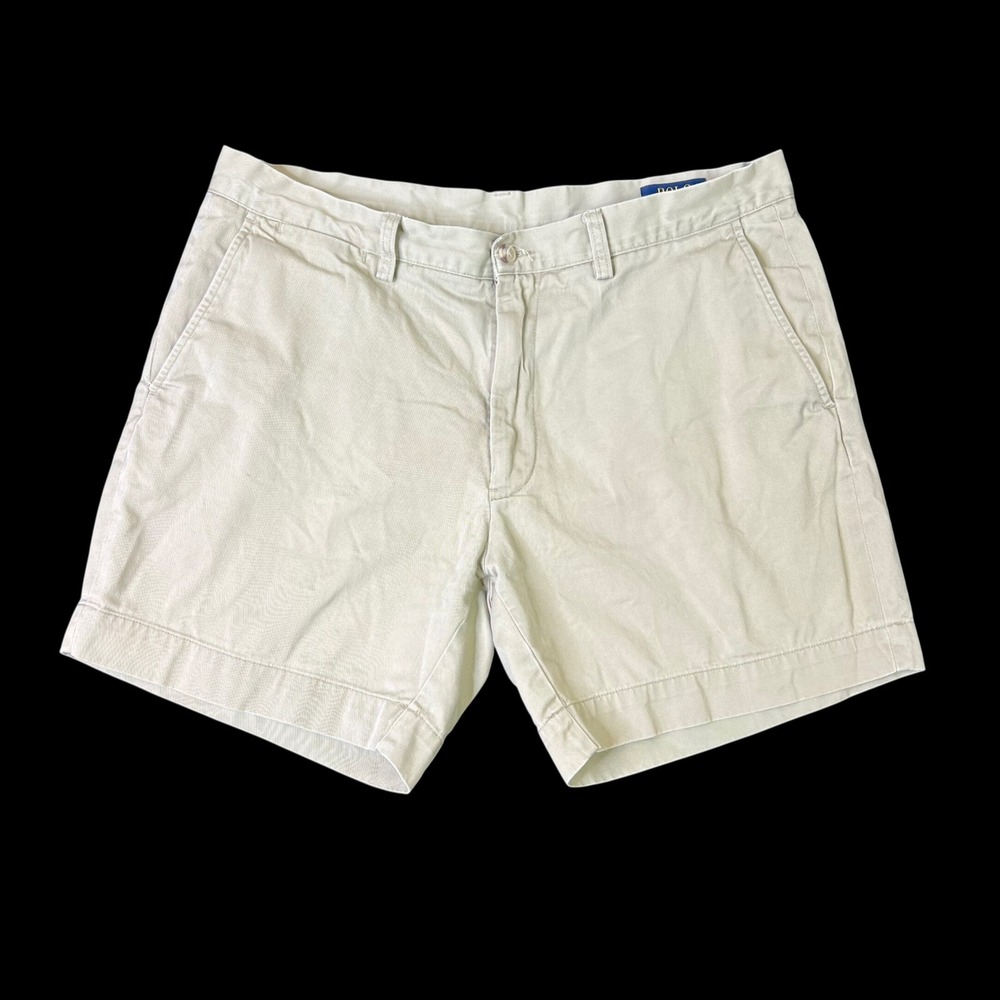 Polo Ralph Lauren Mens Size 35 Classic Fit 6 Inch Chino Shorts Khaki Tan